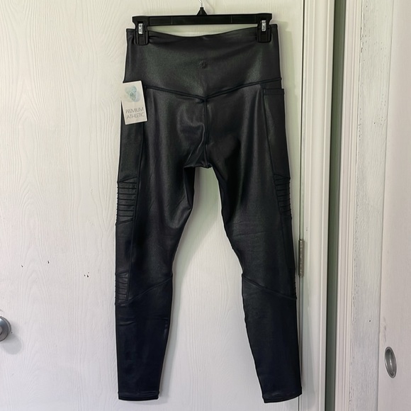Athleta Inclination Moto Tight in Black Shimmer High-Waist Size Small - Picture 6 of 13